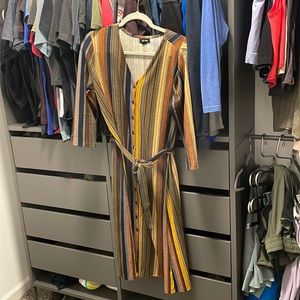 Button down dress with 3/4 length sleeves